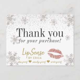 LipSenseバラ金ゴールドリップ雪片ありがとう ポストカード