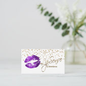 Lipsense金ゴールド紙吹雪& Purple Lips 名刺 (スタンド正面)