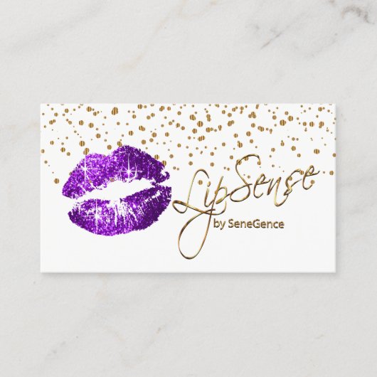 Lipsense金ゴールド紙吹雪& Purple Lips 名刺 (正面)