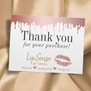 LipSense ディストリビューター ローズゴールド ドリッピング サンクス ポストカード