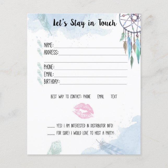 Lipsense Let stay intouch – 顧客カー連絡ド (正面)