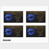 Lipsense SeneGence Thank You - Blue Lips 長方形シール (シート)