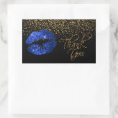 Lipsense SeneGence Thank You - Blue Lips 長方形シール (バッグ)