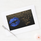 Lipsense SeneGence Thank You - Blue Lips 長方形シール (封筒)