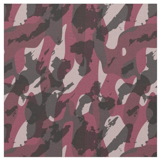 Lipstick and Dark Mauve camo abstract ファブリック (クローズアップ)
