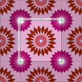 Lipstick lesbian pride colors /pink flower pattern ファブリック (タイル)