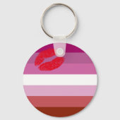 Lipstick Lesbian Pride Flag  キーホルダー (正面)