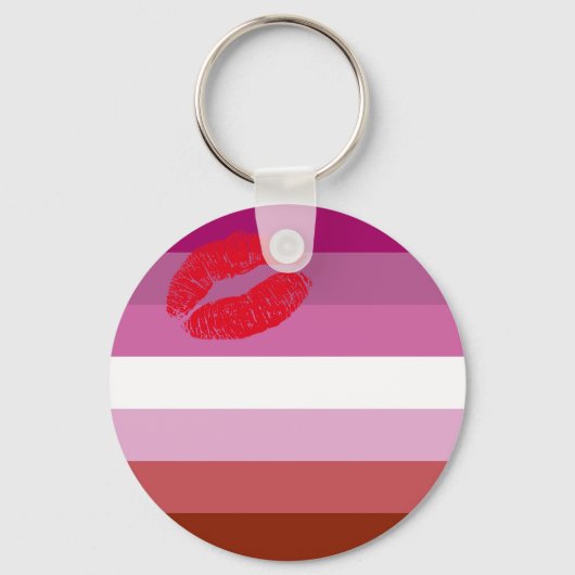 Lipstick Lesbian Pride Flag  キーホルダー (正面)