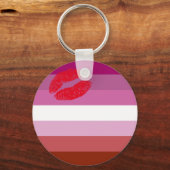 Lipstick Lesbian Pride Flag  キーホルダー (正面)