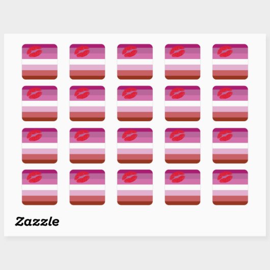Lipstick Lesbian Pride Flag  スクエアシール (シート)