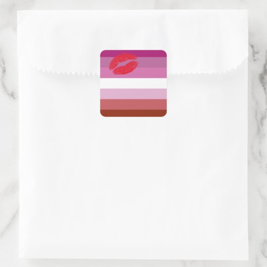 Lipstick Lesbian Pride Flag  スクエアシール (バッグ)