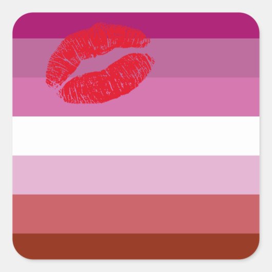 Lipstick Lesbian Pride Flag  スクエアシール (正面)