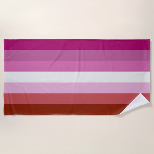 Lipstick Lesbian Pride flag ビーチタオル (正面)