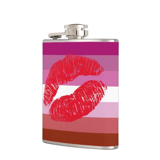 Lipstick Lesbian Pride Flag フラスク (左)