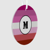Lipstick lesbian pride flag design with monogram o オーナメント (正面)
