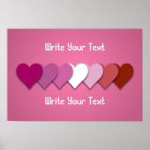Lipstick lesbian pride hearts with custom text ポスター (正面)