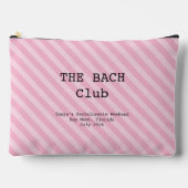 Lipstick Pink Striped Bridesmaid Bachelorette アクセサリーポーチ (正面)