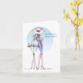 #lipstickHumor、#Funnywomenbirthday、#womenbirthda カード (黄色い花)