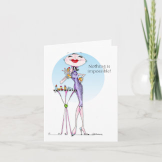 #lipstickHumor、#Funnywomenbirthday、#womenbirthda カード