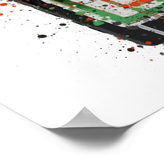 Liqueur Bottle Wall Art Print 'Green Ink'  ポスター (角)