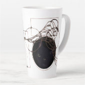 Liquid Blue Reverie — Contemporary Art Collection カフェラテマグ (右アングル)