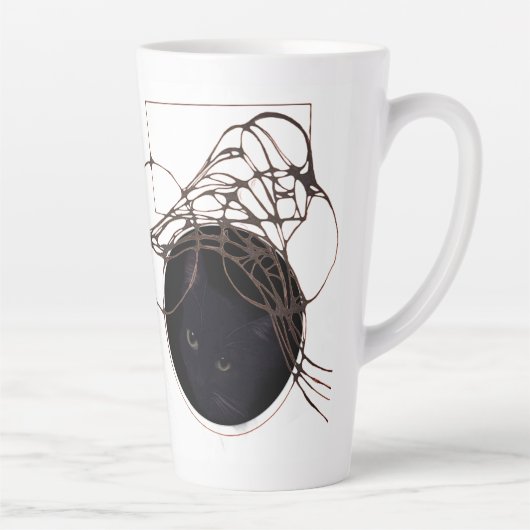 Liquid Blue Reverie — Contemporary Art Collection カフェラテマグ (右)