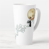 Liquid Blue Reverie — Contemporary Art Collection カフェラテマグ (右アングル)