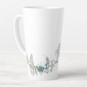 Liquid Blue Reverie — Contemporary Art Collection カフェラテマグ (左アングル)