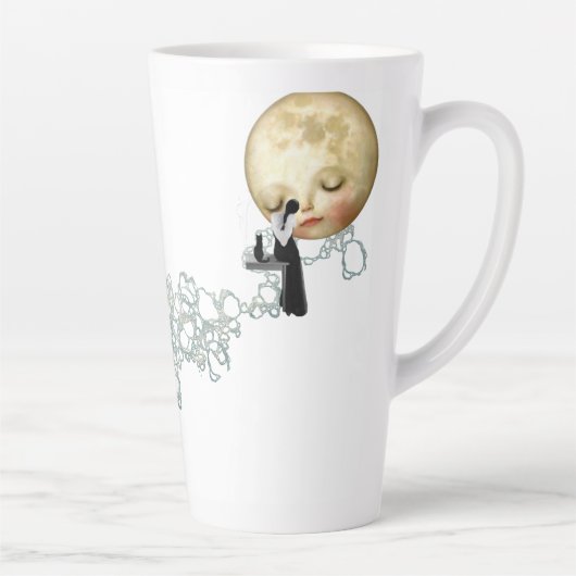 Liquid Blue Reverie — Contemporary Art Collection カフェラテマグ (右)