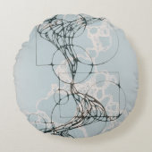 Liquid Blue Reverie — Contemporary Art Collection ラウンドクッション (正面)