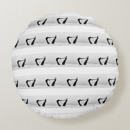 Liquid Blue Reverie — Contemporary Art Collection ラウンドクッション (裏面)