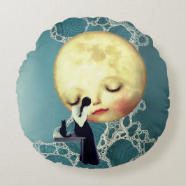 Liquid Blue Reverie — Contemporary Art Collection ラウンドクッション