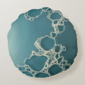 Liquid Blue Reverie — Contemporary Art Collection ラウンドクッション (裏面)