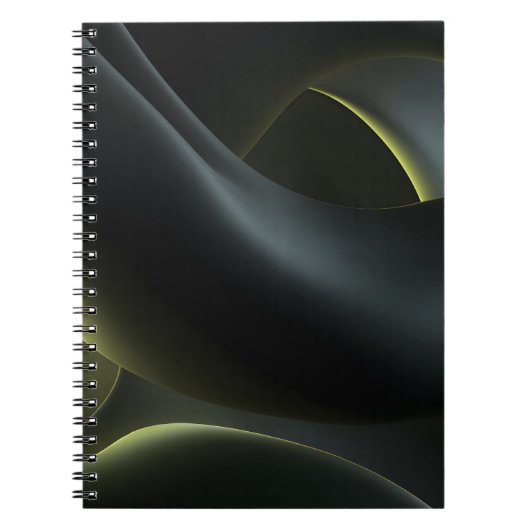Liquid Chrome Abstract: Dark Iridescence ノートブック (正面)
