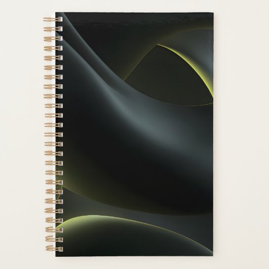 Liquid Chrome Abstract: Dark Iridescence プランナー手帳 (正面)