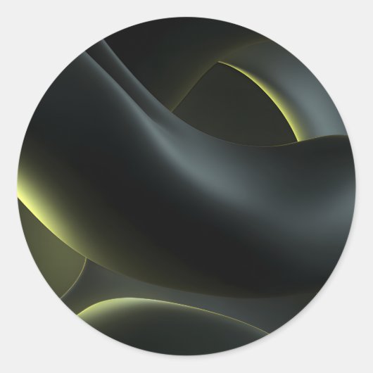 Liquid Chrome Abstract: Dark Iridescence ラウンドシール (正面)