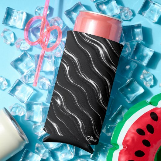 Liquid Chrome Motion Pattern | 未来の女性向けデザイン スリム缶クーラー (インサイチュ 夏)