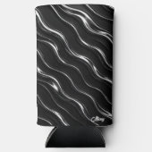 Liquid Chrome Motion Pattern | 未来の女性向けデザイン スリム缶クーラー (正面)