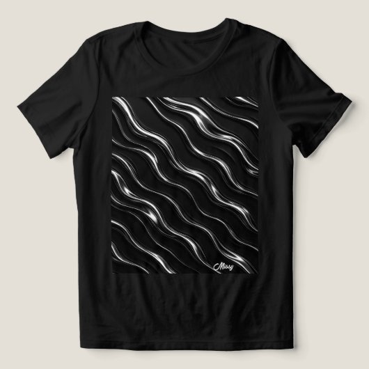 Liquid Chrome Motion Pattern | 未来の女性向けデザイン トライブレンドTシャツ (デザイン正面)
