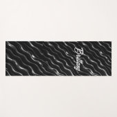 Liquid Chrome Motion Pattern | 未来の女性向けデザイン ヨガマット (正面(横))