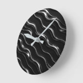Liquid Chrome Motion Pattern | 未来の女性向け ラウンド壁時計 (傾斜)