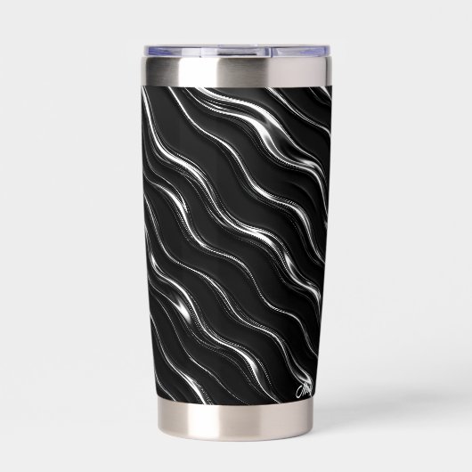 Liquid Chrome Motion Pattern | 未来の女性向け 保温保冷タンブラー (正面)