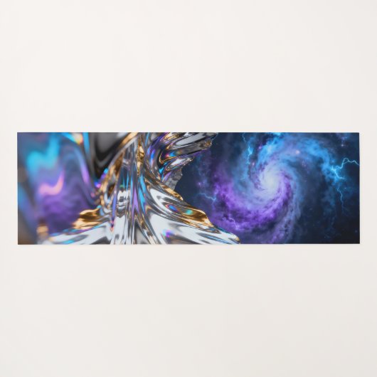 Liquid Chrome Mountain Rotating Nebula ヨガマット (裏面(横))