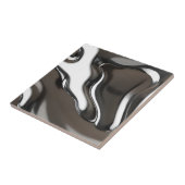 Liquid Chrome Waves  Abstract Metallic タイル (側面)