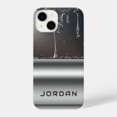 Liquid Dripping glossy metallic aesthetic design iPhoneケース (裏面)