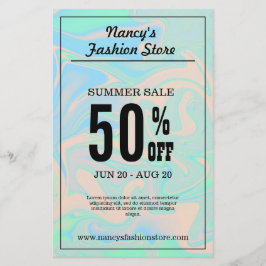 Liquid faux holographic iridescent texture チラシ