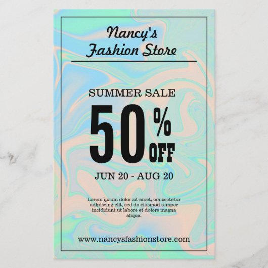 Liquid faux holographic iridescent texture チラシ (正面)