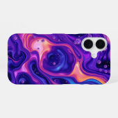 Liquid Galaxy: 魅惑の抽象画 iPhone 16ケース (裏面横)
