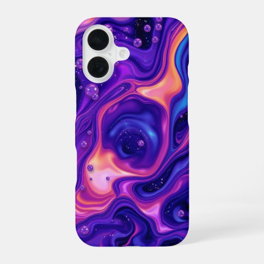 Liquid Galaxy: 魅惑の抽象画 iPhone 16ケース (裏面)