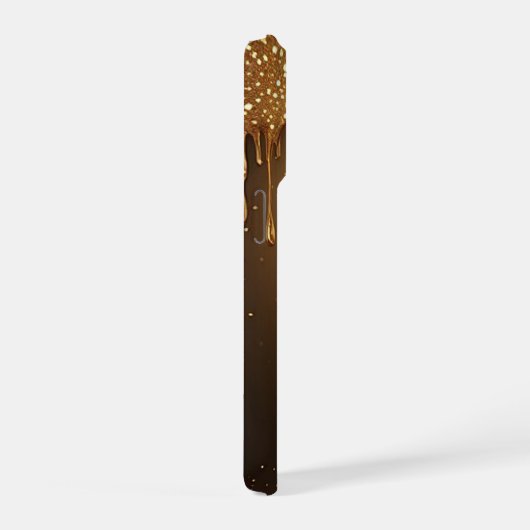 💛 Liquid Gold Drip Elegance Glitter Luxe ✨👑 iPhoneケース (右側面)